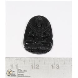 #96-NATURAL BLACK OBSIDIAN BUDDHA PENDANT