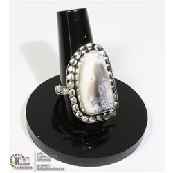#68-DENDRITIC OPAL RING/ SIZE 8.75