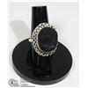 Image 1 : #56-BLACK TOURMALINE RING (RAW) SIZE 6.52