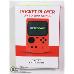 POCKET PLAYER, 500 GAME HAND HELD SYSTEM.