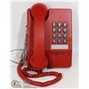 Image 1 : NORTHERN TELECOM 1983 RED WALL PHONE,PUSH BUTTON