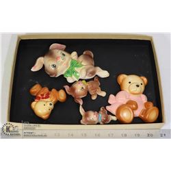 VINTAGE CHILDREN'S WALL CERAMIC 5 PC SET