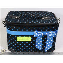 BLUE POLKA DOT/BOW MAKE-UP CASE