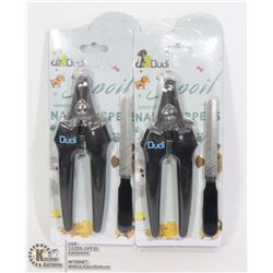 TWO DUDI PET NAIL CLIPPER AND FILE SETS