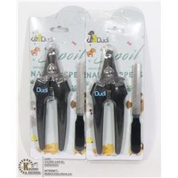 TWO DUDI PET NAIL CLIPPER AND FILE SETS