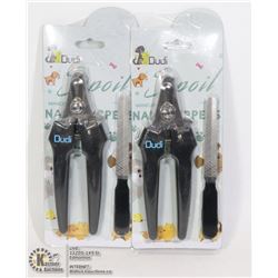 TWO DUDI PET NAIL CLIPPER AND FILE SETS