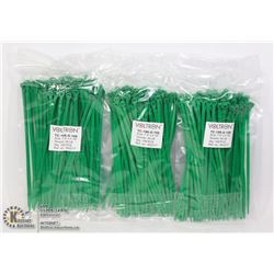THREE BAGS OF VOLTRON 7.4" X 0.19" ZIP TIES