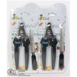 TWO DUDI PET NAIL CLIPPER AND FILE SETS