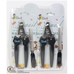 TWO DUDI PET NAIL CLIPPER AND FILE SETS