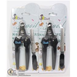 TWO DUDI PET NAIL CLIPPER AND FILE SETS