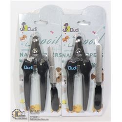 TWO DUDI PET NAIL CLIPPER AND FILE SETS