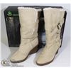 Image 1 : DAWGS WOMEN FASHION 11" WEDGE BUCKLE BOOTS NATURAL