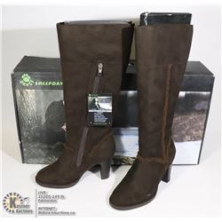 DAWGS WOMENS FASHION 15" HEEL BOOTS CHOCOLATE