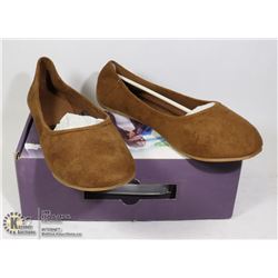 DAWGS WOMENS MICROFIBRE BALLET SLIPPER CHESTNUT