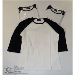 THREE COZY CREEK WOMENS WHITE/ BLACK SHIRTS