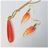 Image 1 : 12)  SET OF ORANGE/YELLOW TITANIUM DROP