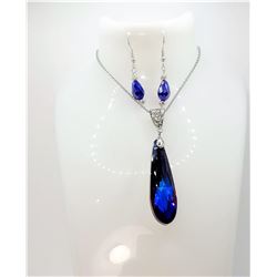 11)  SET OF PURPLE/BLUE TITANIUM CRYSTAL