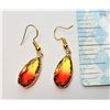 Image 1 : 1)  GOLD TONE RED/YELLOW TOURMALINE