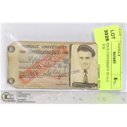 1939 PURDUE UNIVERSITY ID A.G. HITCHCOCK