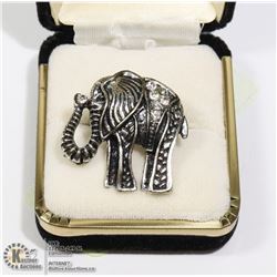 ELEPHANT RING WITH WHITE STONES