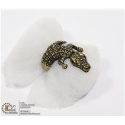 CROCODILE RING WITH VARIOUS COLOURED STONES