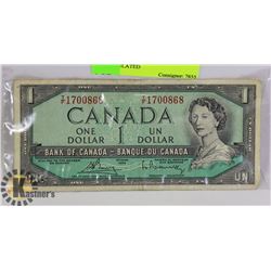 1954 $1 BILL  CANADA - UNCIRCULATED