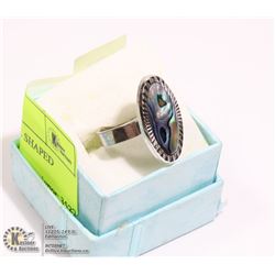 ABALONE RING OVAL SHAPED STONE