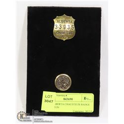 1952 ALBERTA CHAUFFEUR BADGE & BUTTON