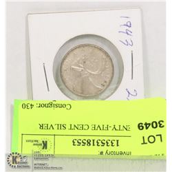 1943 TWENTY-FIVE CENT SILVER COIN