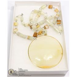 ENGRAVED AMULET STONE NECKLACE