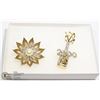 Image 1 : SET OF 2 VINTAGE COSTUME BROOCHES