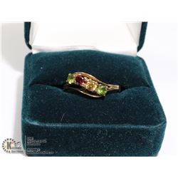 10K GOLD (TESTED) MULTI STONE GOLD RING