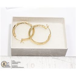 14KT GOLD LARGE HOOP EARRINGS 2.6CM 1.1''