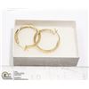 Image 1 : 14KT GOLD LARGE HOOP EARRINGS 2.6CM 1.1''