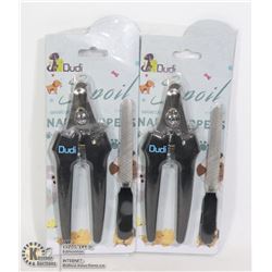 TWO DUDI PET NAIL CLIPPER AND FILE SETS