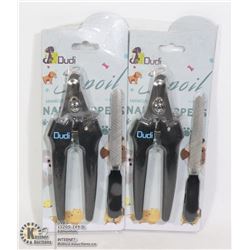 TWO DUDI PET NAIL CLIPPER AND FILE SETS