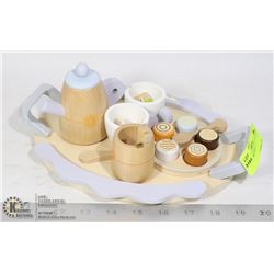 KIDS WOODEN TEA SET