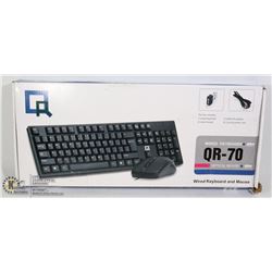 QR-70 WIRED KEYBOARD AND OPTICAL MOUSE