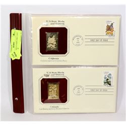 22k GOLD BIRD STAMPS FIRST DAY COVER STAMP