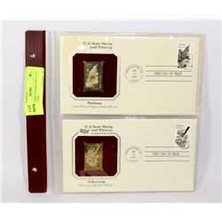 22k GOLD BIRD STAMPS FIRST DAY COVER STAMP