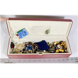 JEWELRY BOX FULL OF MIXED ESTATE JEWELRY