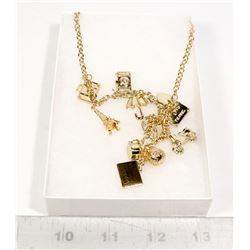 NEW FASHION GOLD TONE CHARM NECKLACE