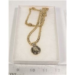 NEW FASHION GOLD TONE ROMAN COIN CHAIN