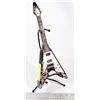 Image 1 : FLYING V GUITAR COIN BANK ON METAL GUITAR STAND