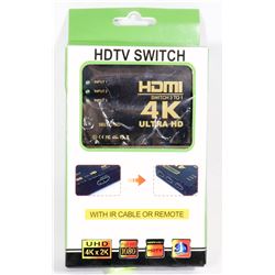 HDTV SWITCH WITH IR CABLE OR REMOTE