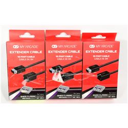 SET OF 3 NEW MY ARCADE 10 FT EXTENDER CABLES
