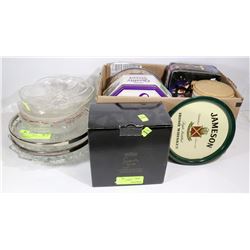BUNDLE OF UNCLAIMED CANDLE SET, GLASSWARE,