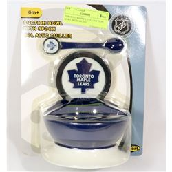 TORONTO MAPLE LEAFS SUCTION BOWL WITH SPOON