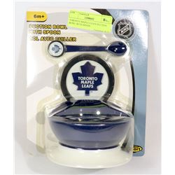 TORONTO MAPLE LEAFS SUCTION BOWL WITH SPOON