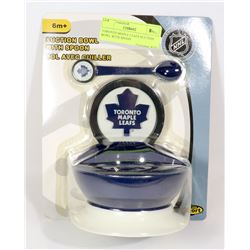 TORONTO MAPLE LEAFS SUCTION BOWL WITH SPOON